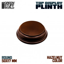 Round Top wood display bases 5x5 cm - Hazelnut