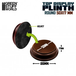 Round Top wood display bases 5x5 cm - Hazelnut