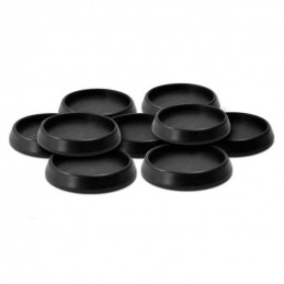 Schwarze Runde Kunststoffbasen mit hohem Rand 40mm