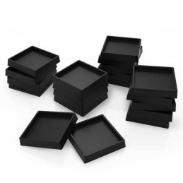 Hollow Black Plastic Bases - Square 20 mm