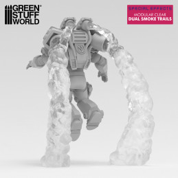 Humos para Jetpacks doble transparente modular compatible con Warhammer 40k y otros Wargames de escala 1:48