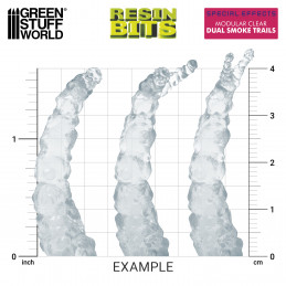 Modular Clear Dual Smoke Trails compatible with Warhammer 40k and other 1:48 scale Wargames.