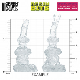 Modular Clear Ring Smoke Trails compatible with Warhammer 40k and other 1:48 scale Wargames.