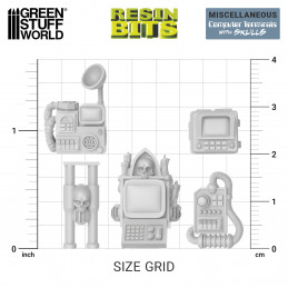 3D printed set - Computer Terminals with Skulls | Warhammer Resin Bits