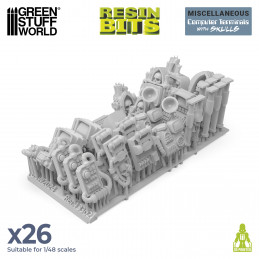 3D printed set - Computer Terminals with Skulls | Warhammer Resin Bits