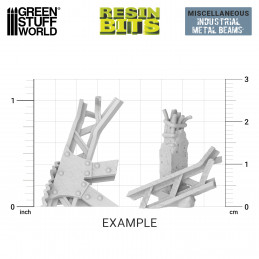 3D printed set - Industrial Metal Beams | Wargames Resin Bits