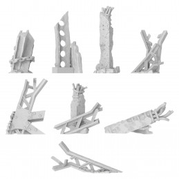 3D printed set - Industrial Metal Beams | Wargames Resin Bits