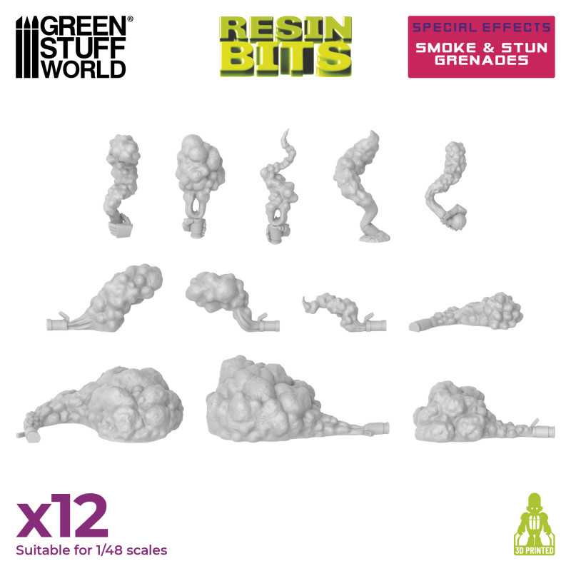 3D printed set - Smoke and Stun Grenades |Warhammer Resin Bit 3D printed set - Smoke and Stun Grenades |Warhammer Resin Bit