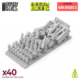3D printed set - Grenades made of resin for miniatures | Warhammer Resin Bits