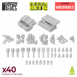 3D printed set - Grenades made of resin for miniatures | Warhammer Resin Bits