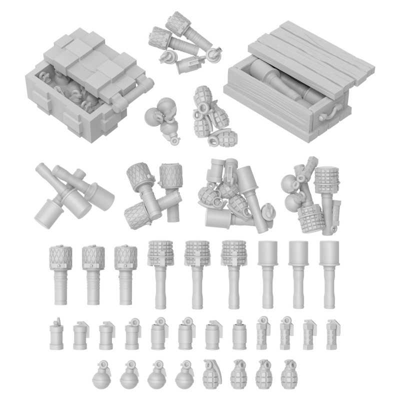 Set impreso en 3D - Granadas de resina para miniaturas | Bits de Resina Warhammer Set impreso en 3D - Granadas de resina para miniaturas | Bits de Resina Warhammer