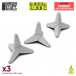 Trident Anti Tank Obstacle | Anti Tank Defense | Resin Bits for miniatures