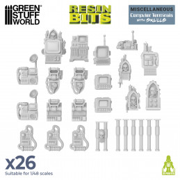 3D printed set - Computer Terminals with Skulls | Warhammer Resin Bits