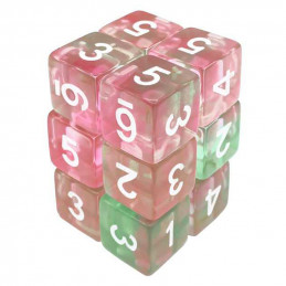 36x D6 12mm Dice - Clear Pink