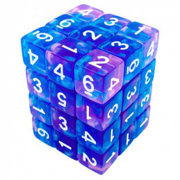 36x D6 12mm Dice - Light Blue - Purple