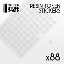88x Resin Token Stickers 15mm | Resin Token Stickers