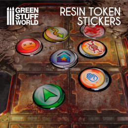 88x Resin Token Stickers 15mm | Resin Token Stickers