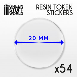 54x Resin Token Stickers 20mm | Resin Token Stickers