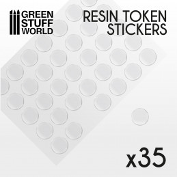 35x Rund Aufkleber aus Epoxidharz 25mm | Aufkleber aus Epoxidharz