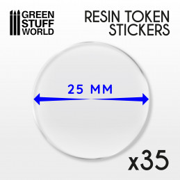 35x Resin Token Stickers 25mm | Resin Token Stickers