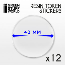 12x Resin Token Stickers 40mm | Resin Token Stickers