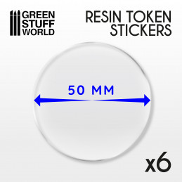 6x Resin Token Stickers 50mm | Resin Token Stickers