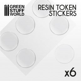 6x Resin Token Stickers 50mm | Resin Token Stickers