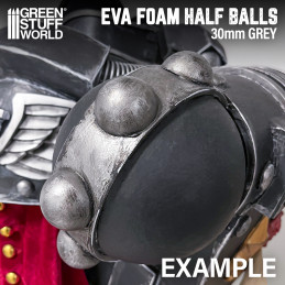 EVA Foam Half Balls 30mm and EVA Foam rivets to simulate armor rivets and cosplay props