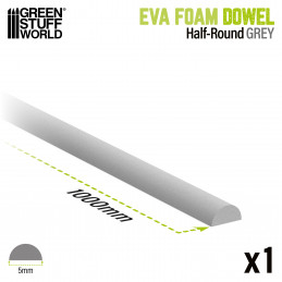 EVA foam dowels 5mm - Half Round for Cosplay