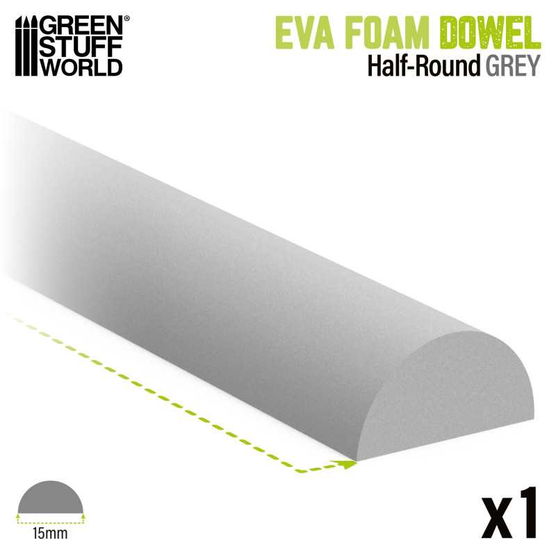 Bandes de mousse EVA 15mm - Demi-Rondin pour Cosplay Bandes de mousse EVA 15mm - Demi-Rondin pour Cosplay