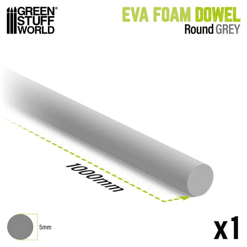 EVA foam dowels - Round for Cosplay 5mm EVA foam dowels - Round for Cosplay 5mm