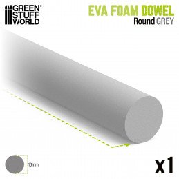 EVA foam dowels - Round 10mm for Cosplay