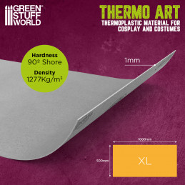 Termoplástico ThermoArt Gris Armadura para Cosplay y Manualidades