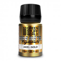 Gold pigments elaborated from real metals.