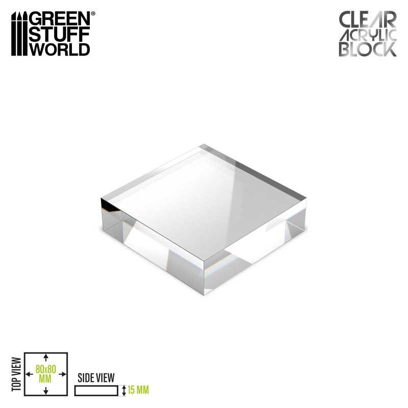 Peana metacrilato 80x80x15mm | Bloque metacrilato Peana metacrilato 80x80x15mm | Bloque metacrilato