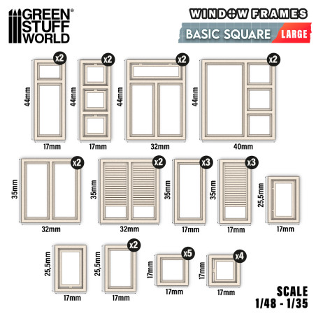 Basic Square Miniature Windows - Large - GSW