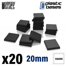 Plastic Square Bases 20mm | Miniature Square Plastic Bases