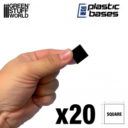 Plastic Square Bases 20mm | Miniature Square Plastic Bases