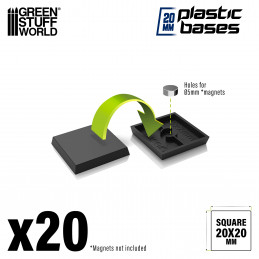 Plastic Square Bases 20mm | Miniature Square Plastic Bases