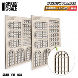 Industrial Arched Miniature Windows - Large