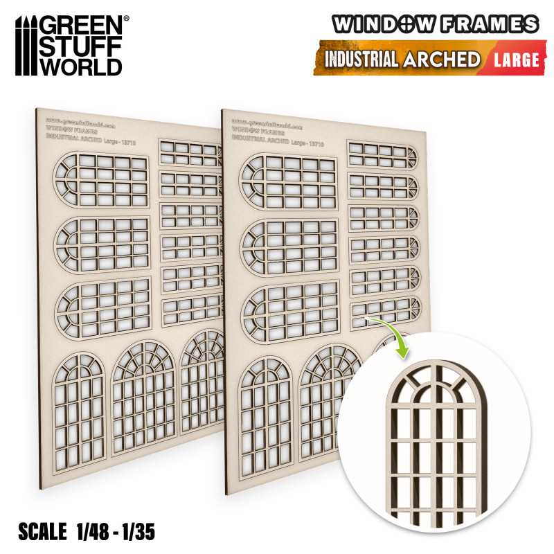 Industrial Arched Miniature Windows - Large