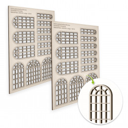 Industrial Arched Miniature Windows - Large