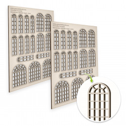 Industrial Arched Miniature Windows - Small
