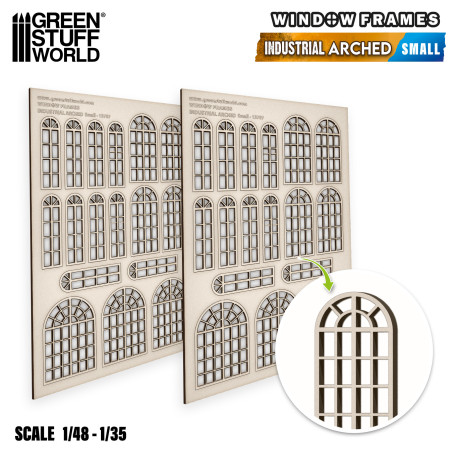 Industrial Arched Miniature Windows - Small - GSW