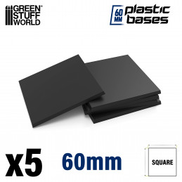 Black Plastic Bases - Square 60 mm