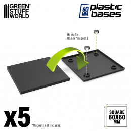 Black Plastic Bases - Square 60 mm