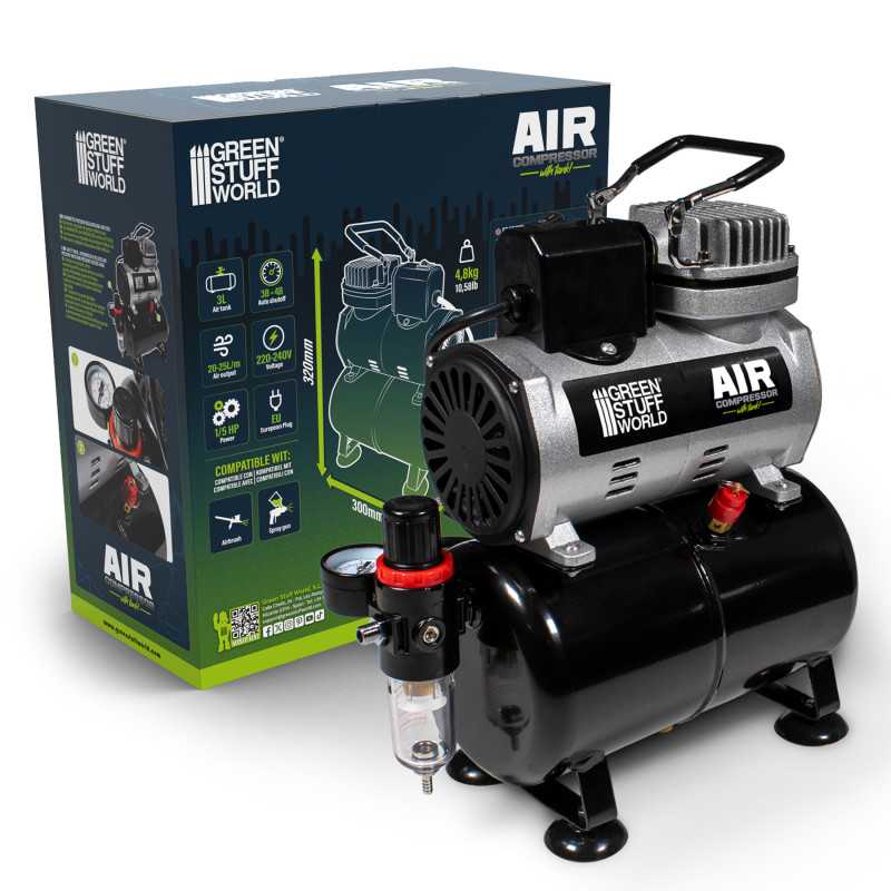 Airbrush-Kompressor mit tank | Kompressor für airbrush von Green Stuff World Airbrush-Kompressor mit tank | Kompressor für airbrush von Green Stuff World