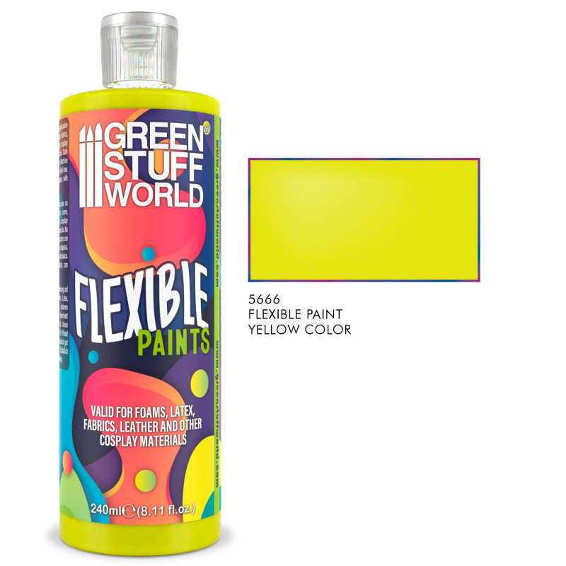 Peinture souple jaune 240ml | Peinture flexible