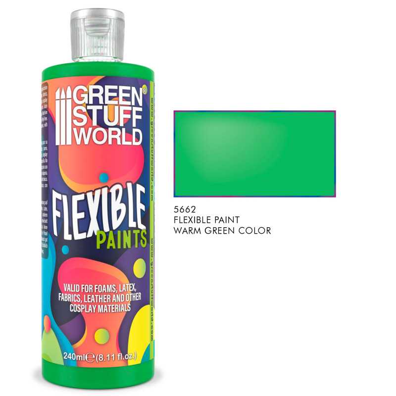 Peinture souple vert chaud 240ml | Peinture flexible Peinture souple vert chaud 240ml | Peinture flexible