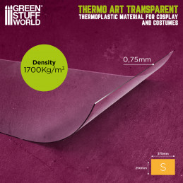 Cosplay ThermoArt Transparent | Clear thermoplastic material for thermoforming and modeling of Cosplay costumes and props
